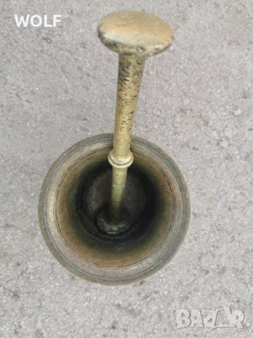 19в Стар Медицински хаван 1.910кг от Бронз, снимка 7 - Антикварни и старинни предмети - 52940569