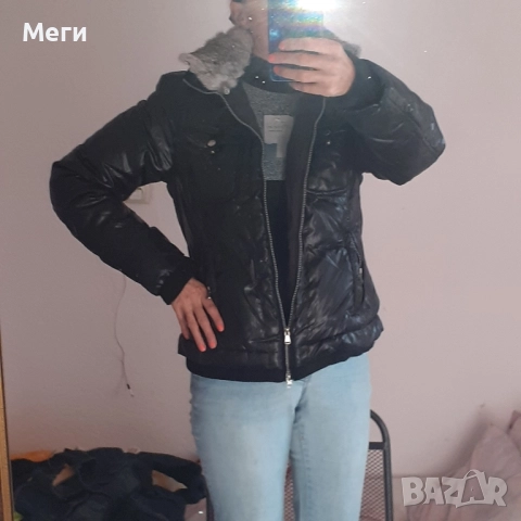 дамско есенно,зимно,пролетно яке,от елегантна,много високо качествена материа, с топла яка от кожа, снимка 2 - Якета - 52616756