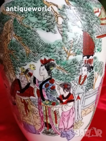 Стара Китайска Ваза около 1900г. Маркирана!Династия ЦИН, снимка 2 - Антикварни и старинни предмети - 35280968