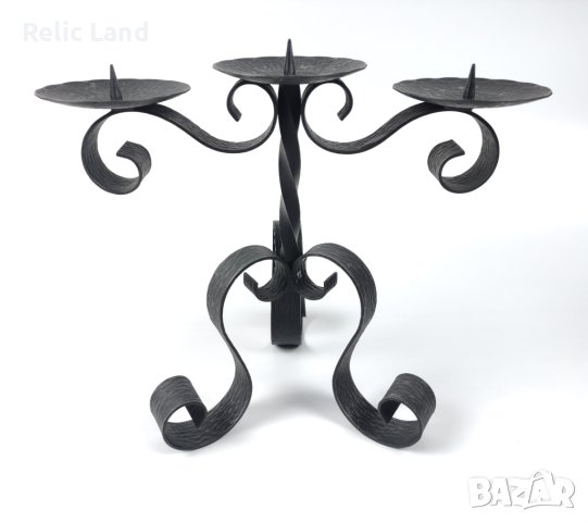 Троен метален свещник, снимка 1