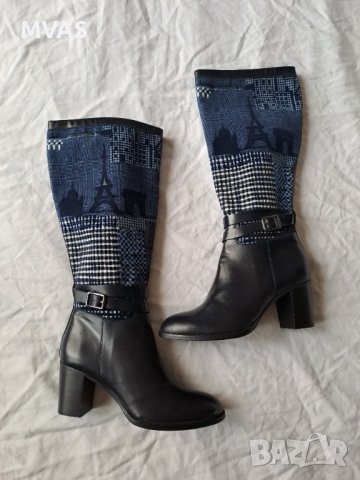 Нови ботуши естествена кожа тъмно сини 38 размер, снимка 2 - Дамски ботуши - 43245918