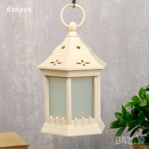 1343 Декоративен Led фенер лампа с ефект на пламък 20x14cm, снимка 3 - Декорация за дома - 27822543