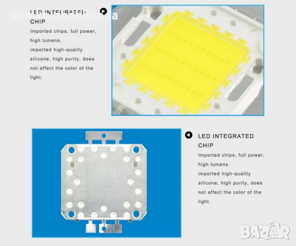 Мощен LED чип 10W. Clod White, Warm White. 1000 LM, снимка 4 - Друга електроника - 37201080