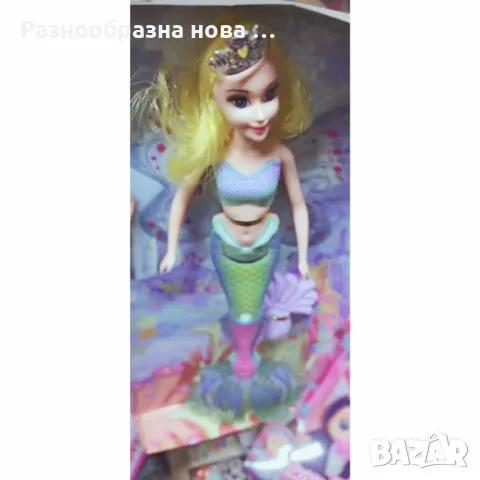 Пееща и говореща кукла русалка с аксесоари, снимка 3 - Кукли - 48425909