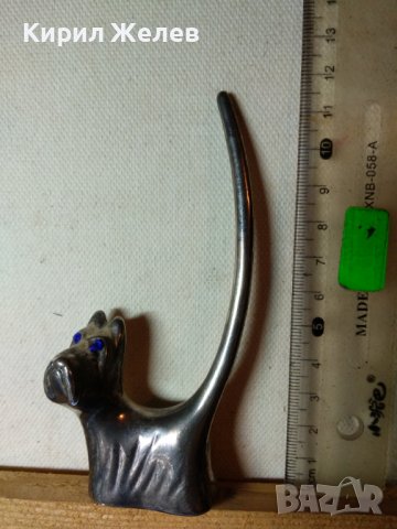 СИМПАТИЧНО МЕТАЛНО ПОСРЕБРЕНО КУЧЕНЦЕ ДЕКОРАТИВНА ФИГУРКА с КРИСТАЛЧЕТА за ОЧИ 38417, снимка 14 - Колекции - 43738934