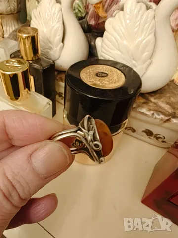 Руски сребърен пръстен с естествен кехлибар  НАМАЛЕНИЕ , снимка 3 - Пръстени - 47895813