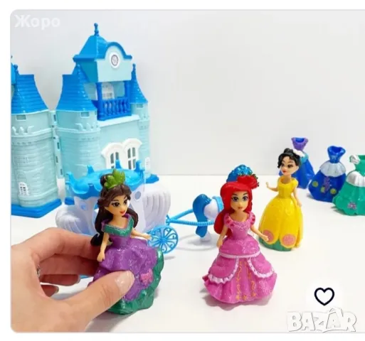 ЗАМЪКЪТ НА ПРИНЦЕСА ЕЛЗА ОТ ЛЕДЕНОТО ЦАРСТВО С КАЛЯСКАТА С ЗВУК И СВЕТЛИНА 133487, снимка 7 - Кукли - 47589727