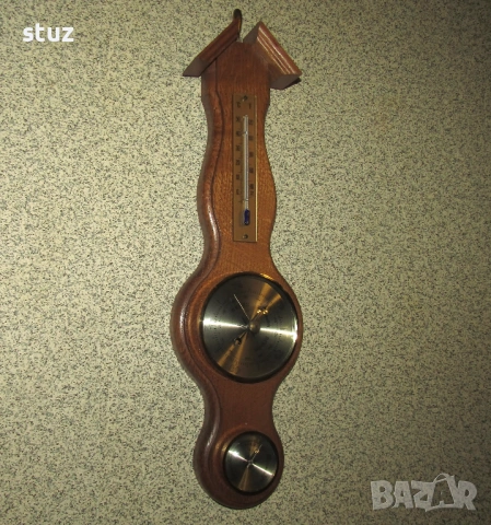 Tроен уред за стена, барометър, влагомер и термометър, снимка 3 - Декорация за дома - 53400378