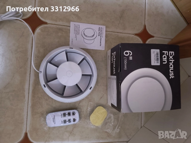 6-инчов вентилатор за изпускане, подобрен двупосочен вентилатор за баня, снимка 2 - Други стоки за дома - 52159793