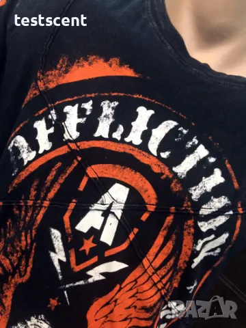 Мъжка тениска AFFLICTION Black Premium М Medium Black Orange, снимка 5 - Тениски - 25981165