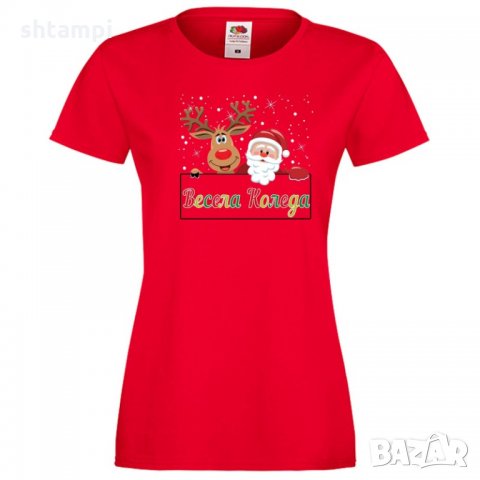 Дамска тениска Коледа Весела коледа 4, снимка 4 - Тениски - 34690656