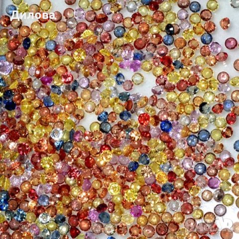 1.50 mm кръгли машинно изрязани 50 бр AAA блясък естествени многоцветни сапфири[VVS-VS], снимка 3 - Други - 43800061