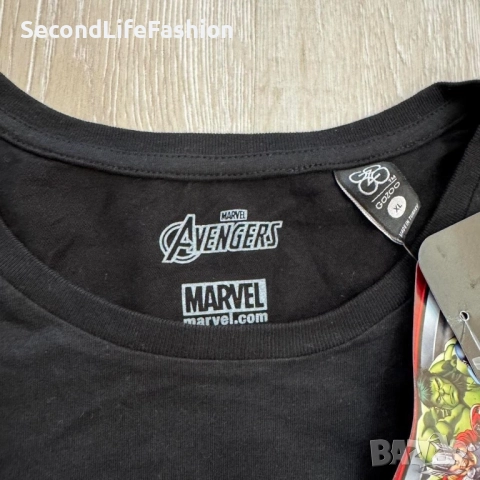 Тениска Marvel Gozoo с щампа на Капитан Америка, нова, черна, мъжка, размер XL, снимка 2 - Тениски - 52283198