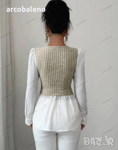 Елегантна дамска риза с дълъг ръкав с пачуърк, 3цвята , снимка 10 - Ризи - 51465012