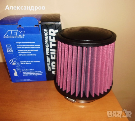 Спортен филтър AEM, топ-филтър, отвор 90мм, нов, промо цена!, снимка 2 - Части - 52662114