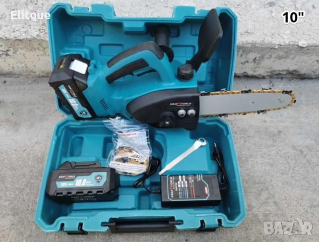 Акумулаторна резачка за дърва с маслен филтър,2х36V 10Ah,с акумулаторен верижен трион с двойна батер, снимка 10 - Друга електроника - 52862432