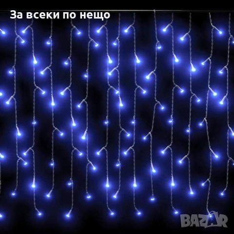 ✨Коледни лампички, Тип завеса,  LED сини, снимка 1 - Лед осветление - 43256936