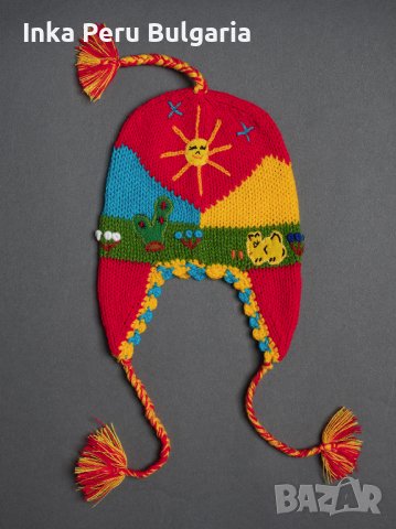  Автентични перуански бебешки шапки Chullo от 0 до 2 години, различни цветове, снимка 9 - Бебешки шапки - 40190611