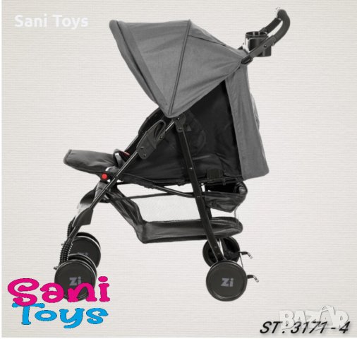 Лятна детска количка ZIZITO Adel, тъмно сива, снимка 4 - Детски колички - 38205645