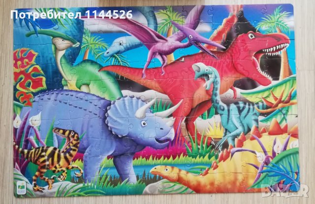 Голям светещ в тъмното пъзел с динозаври. , снимка 4 - Игри и пъзели - 32325713