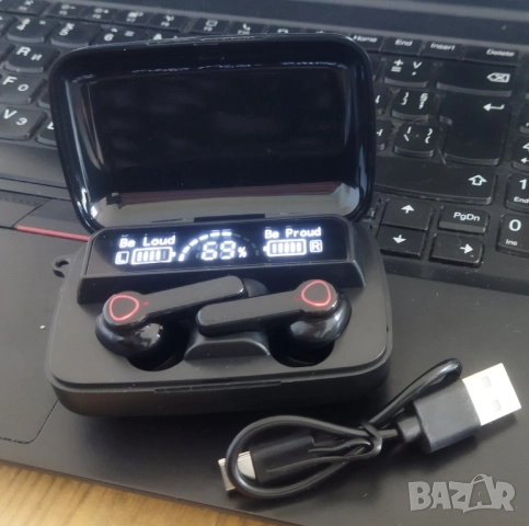 Безжични слушалки водоустойчиви с фенер