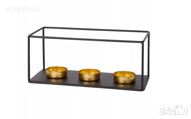 BLACK GOLD LOFT ПОСТАВКА ЗА СВЕЩИ ЗА ЧАЙНИ ПОДНОСИ