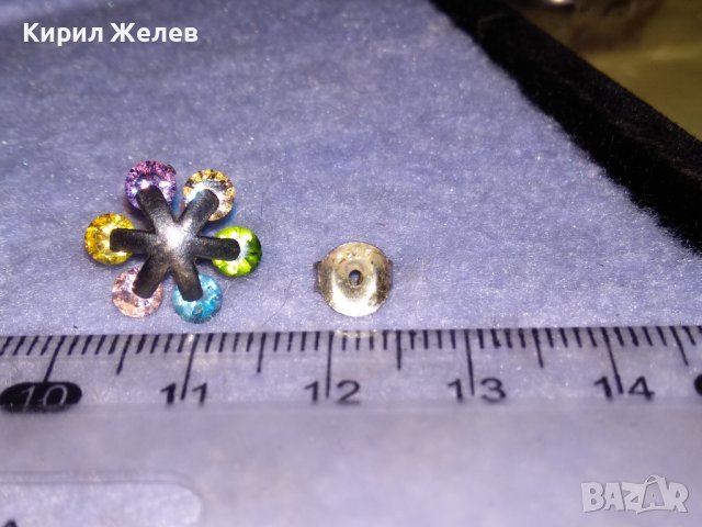 ПРЕКРАСНА СКЪПОЦЕННА СРЕБЪРНА ОБЕЦА СНЕЖИНКА СРЕБРО 925 с РАЗНОЦВЕТНИ ФАСЕТИРАНИ КАМЪНИ 27256, снимка 8 - Обеци - 39654136