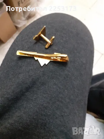 Бронзови ръкавели- копчета и игла за вратовръзка, снимка 3 - Сватбени аксесоари - 30695959