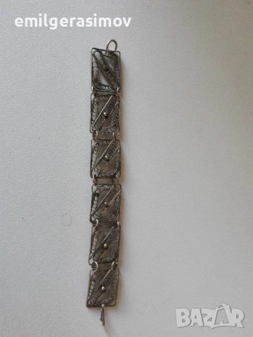 Възрожденски обеци и гривна филигран., снимка 6 - Антикварни и старинни предмети - 49867247