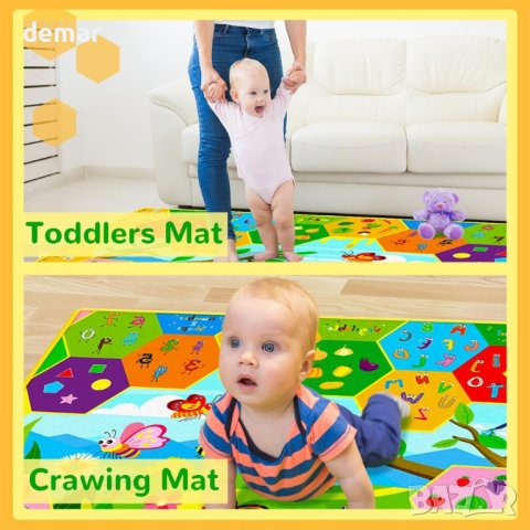 beetoy Бебешка памучна постелка за игра, мека плюшена, 2 X 1,5 м, снимка 8 - Други - 43986798