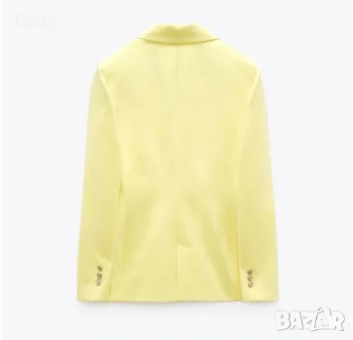 Вталено жълто сако Zara, снимка 9 - Сака - 50611514
