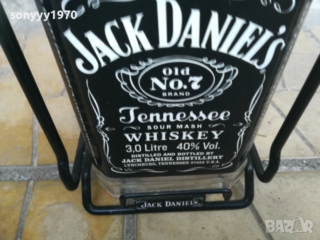 JACK DANIELS 3L-ГОЛЯМО ПРАЗНО ШИШЕ С МЕТАЛНА ЛЮЛКА 1611251811, снимка 7 - Колекции - 52433666
