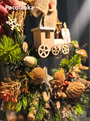 коледен венец "Коледно влакче" продаден, снимка 4 - Декорация за дома - 52405377