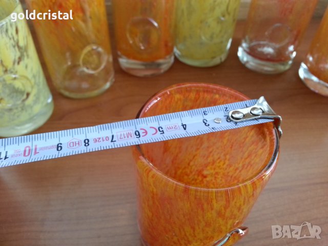 Стъклени чаши цветно стъкло , снимка 3 - Антикварни и старинни предмети - 38195299