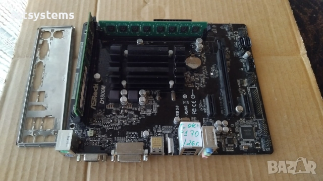 Дънна платка ASRock D1800M Socket BGA1170 CPU+FAN+RAM, снимка 2 - Дънни платки - 52965253