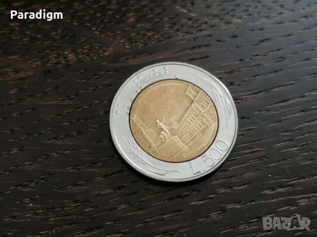 Монета - Италия - 500 лири | 1986г., снимка 1 - Нумизматика и бонистика - 27532475