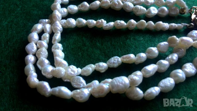 Стара гривна от естествени бели речни перли, снимка 3 - Антикварни и старинни предмети - 43528604