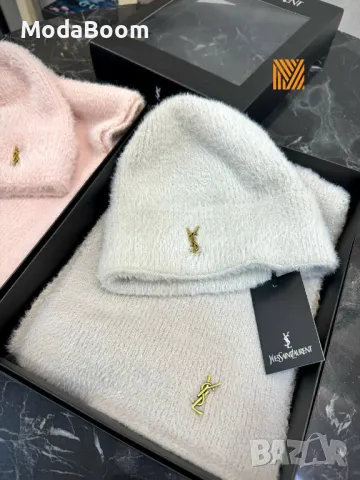 Yves Saint Laurent дамски комплекти шапка + шал, снимка 2 - Шалове - 48618166