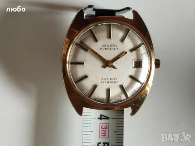 Часовник DESIRA AUTOMATIC 25 RUBÍS -14 к 585 Златна Каса Работещ , снимка 17 - Мъжки - 47295159