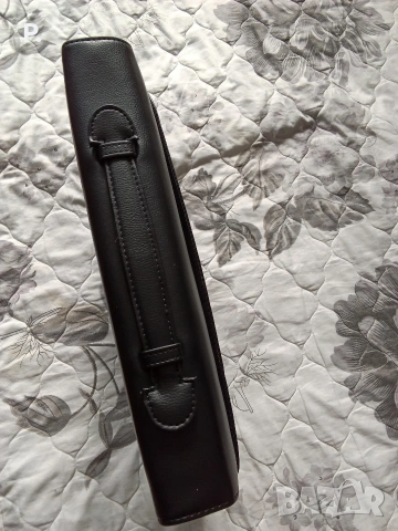 черна кожена чанта папка органайзер 