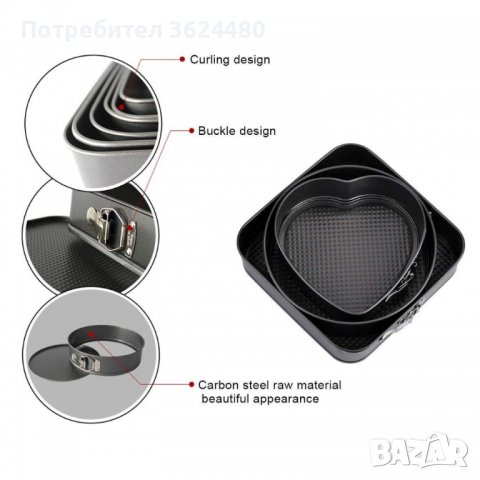 Незалепващи форми за печене с падащо дъно , снимка 15 - Съдове за готвене - 40039924