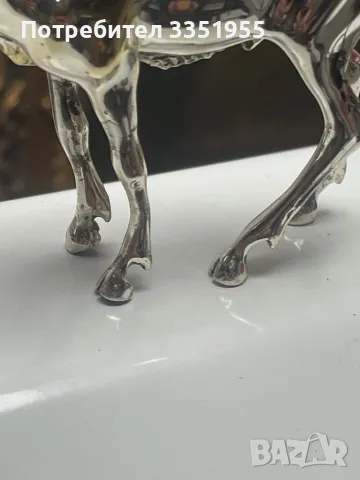 Статуетка на Елен от масивно сребро, снимка 6 - Статуетки - 49878252