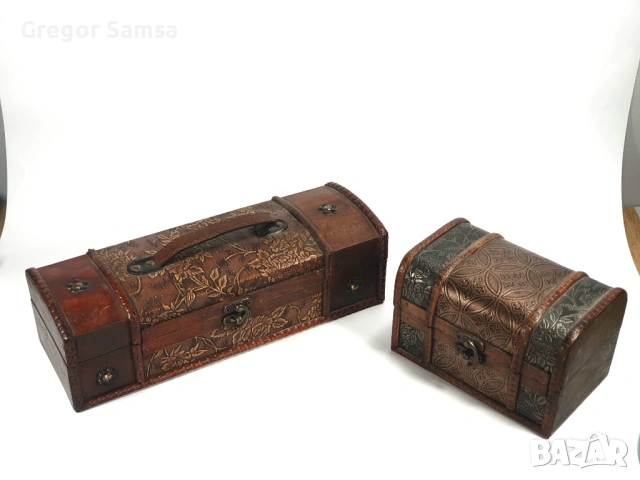 Две Дървени Кутии за Бижута и Подарък 