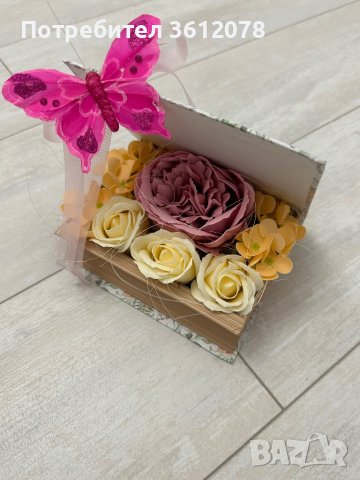 Кутия с ароматни сапунени рози, снимка 1 - Подаръци за жени - 43061875