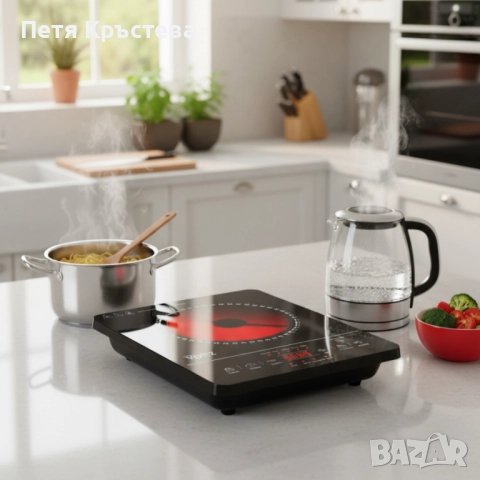 Котлон Voltz, 2000W, Кристална плоча с инфрачервен нагревател, 28х36см, LED екран, Таймер, снимка 4 - Котлони - 52580108