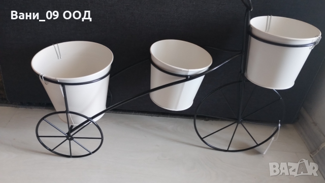 Красив голям цветарник "Велосипед", снимка 5 - Декорация за дома - 44891918