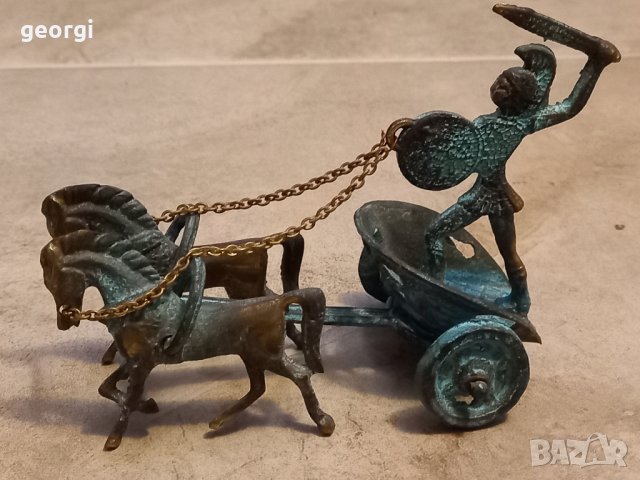 мини бронзова статуетка римска колесница , снимка 8 - Статуетки - 43906146