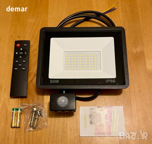 VIIIVA Външен охранителен прожектор със сензор за движение, 50W LED, снимка 7 - Лед осветление - 43973093