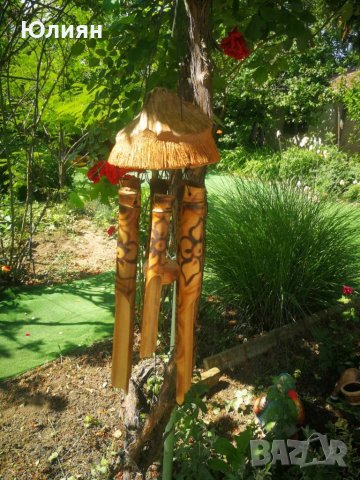 Вятърен звънец от дърво и бамбук Кокос , снимка 3 - Декорация за дома - 37064550