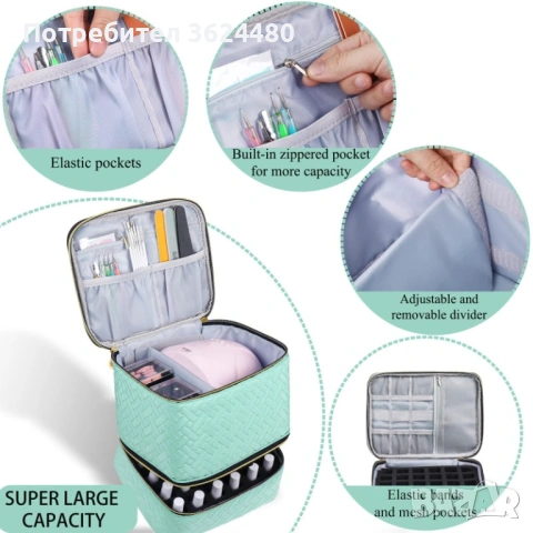 Чанта за маникюр и гел лакове с капацитет 30 бутилки 4770, снимка 6 - Други - 53235830